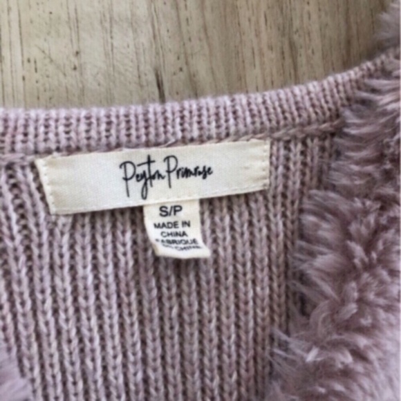 Peyton Primrose Pink Faux Fur Fuzzy Cardigan Sweater - Picture 8 of 8